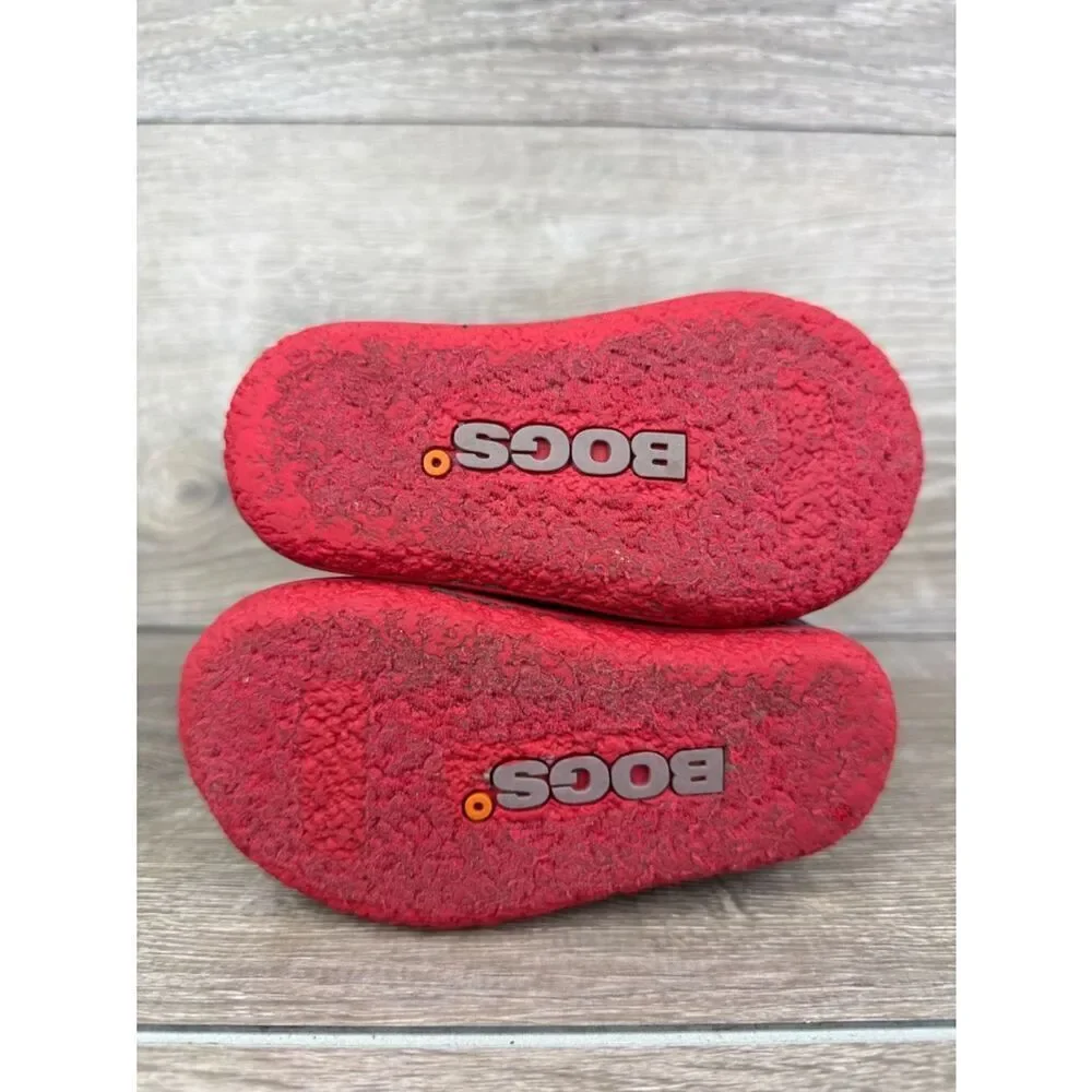 Bogs Waterproof 14f Maze Geometric Toddler Boy Sz 6 Red Black Pull On Rain Boots
